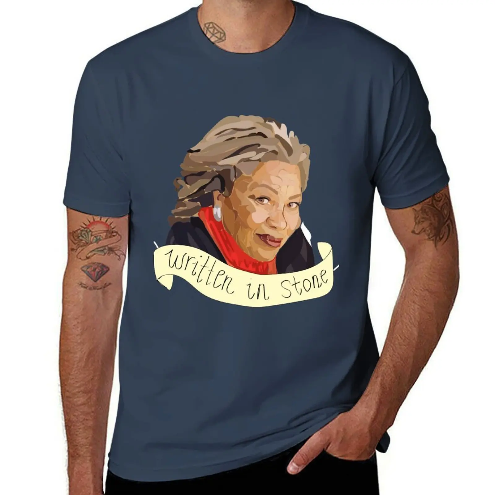 toni morrison grinnell commemorative emblem T-Shirt Simple Casual Short Sleeve Tee