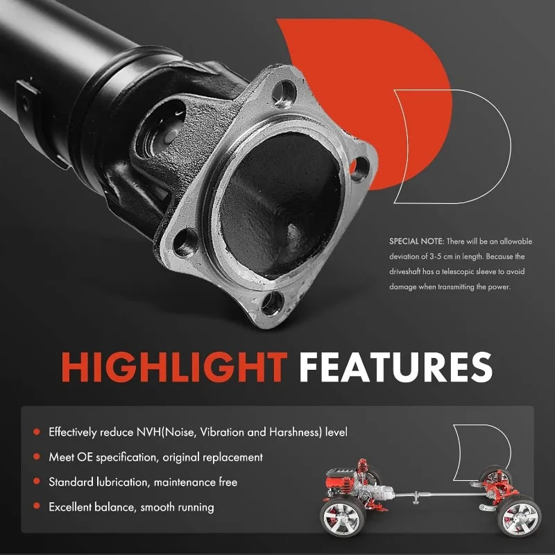 مجموعة عمود الإدارة الخلفي الكامل مقاس 81.73 بوصة من A-Premium مجموعة عمود الإدارة المتوافقة مع CR-V CRV 2012 2013 2014، L4 2.4L، [AWD