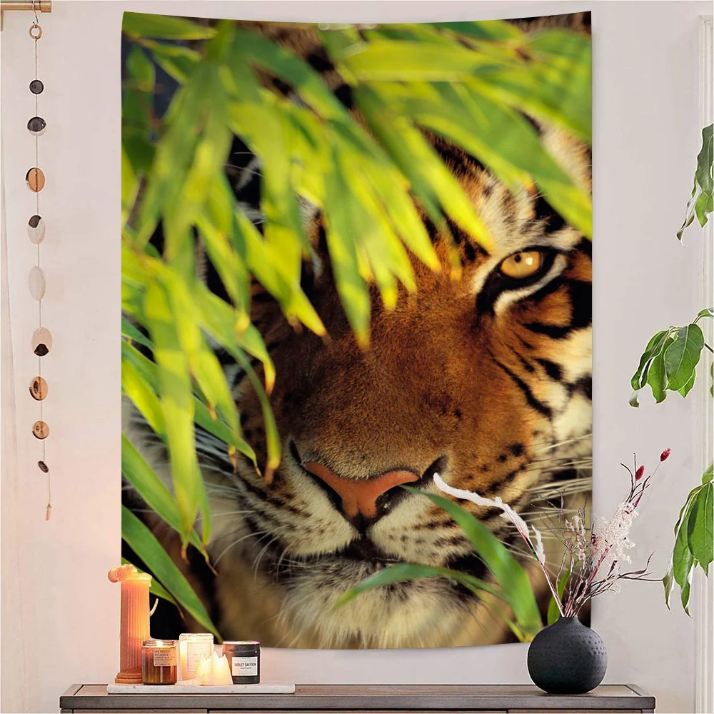 Animal Tiger DIY Wall Tapestry Hippie Flower Wall Carpets Dorm Decor Wall Art Decor