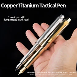 Koper Titanium Multifunctionele Tactische Pen Outdoor Zelfverdediging Levert Zelfverdediging Tool Draag Het Met U