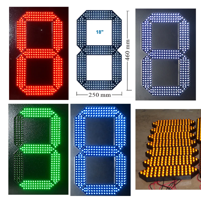 18' Outdoor Waterproof LED Billboard Score Display Screen 7-Segment Digital Modules for Signage LED Numbers Parts