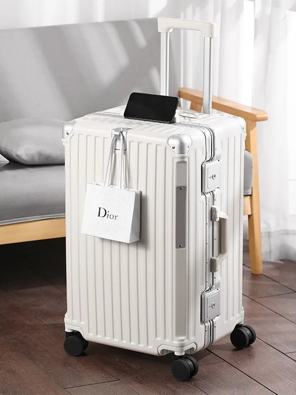 Middle Size Suitcase Multi Function Trolley Case Business Boarding Case TSA Travel Suitcase Aluminum Frame Luggage