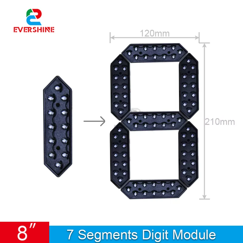 8 Inch Outdoor Waterproof LED Digital Display Module 7 Segment Electronic Fuel Price Sign for Gas Station Number Board