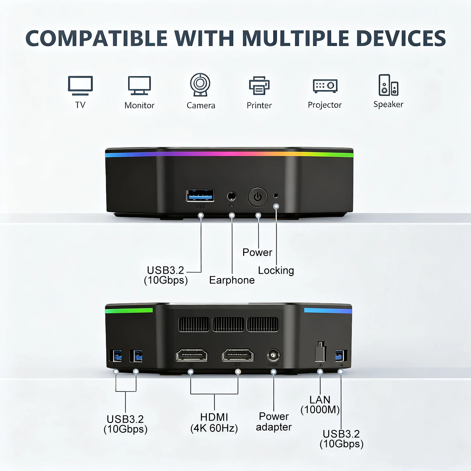 베스토스 미니 PC N6 인텔 N100/N150 최대 터보 3.6GHz DDR4 3200MHz 512GB/1TB SSD 4K 60Hz 미니 PC 윈도우 11 데스크탑 컴퓨터