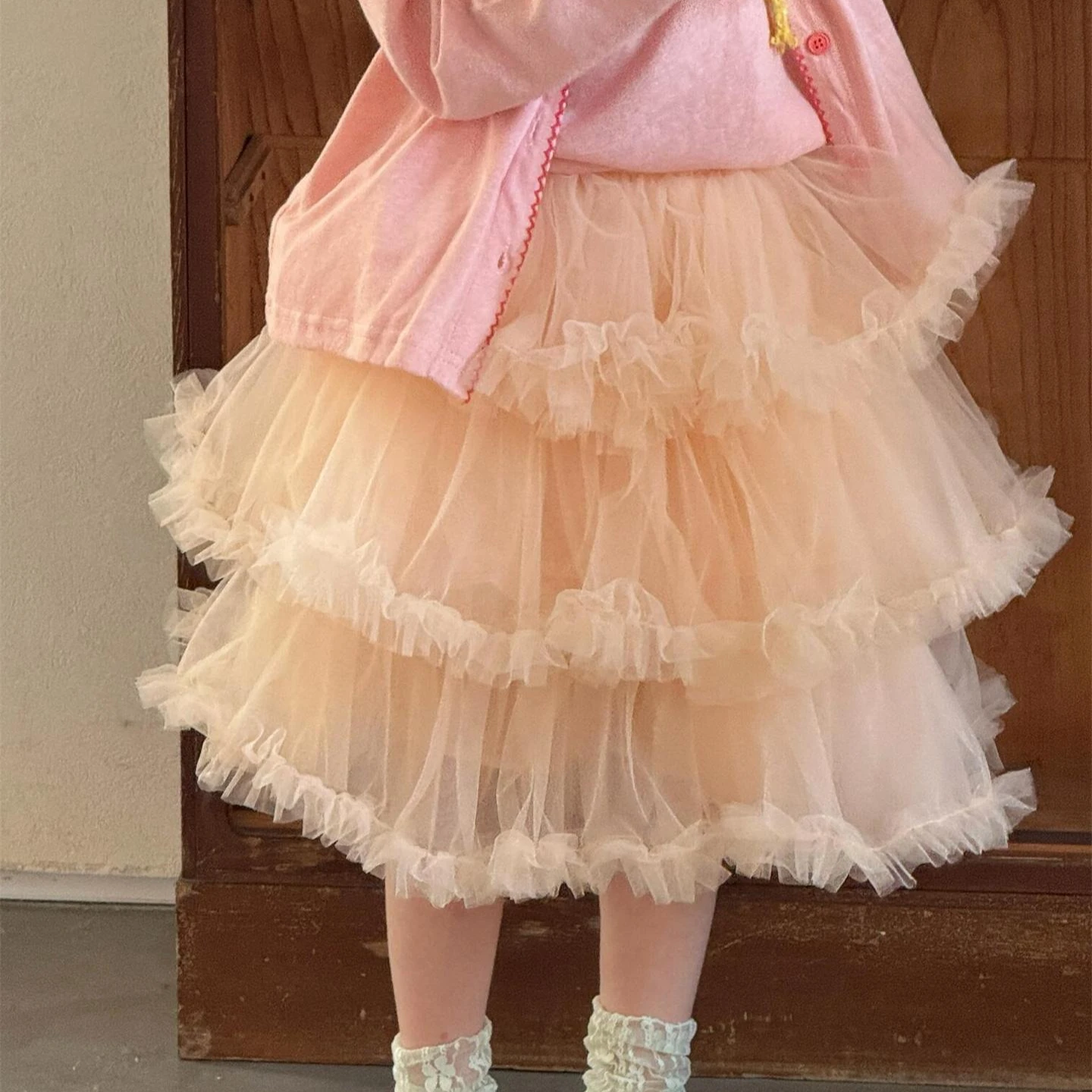 

Girls Skirt 2026 Spring and Summer New Childrens Clothing Korean Style Girls Baby Lovely Puffy Net Cake Princess Dress