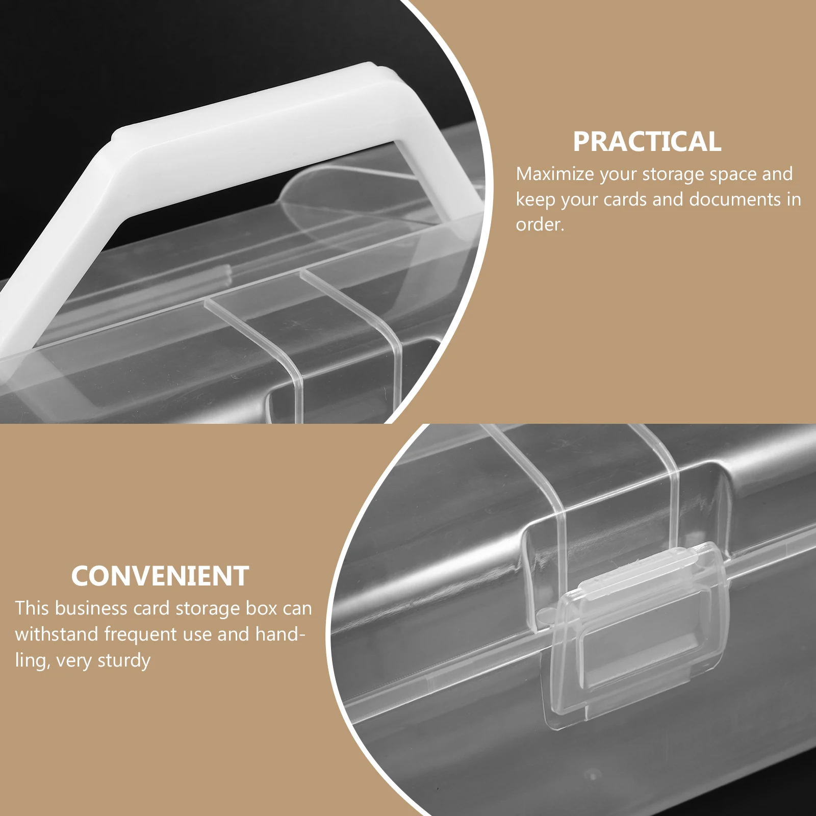 

Large Capacity Portable Cards Storage Box Transparent Business Card Holder Durable Plastic Trading Organizer Case Office