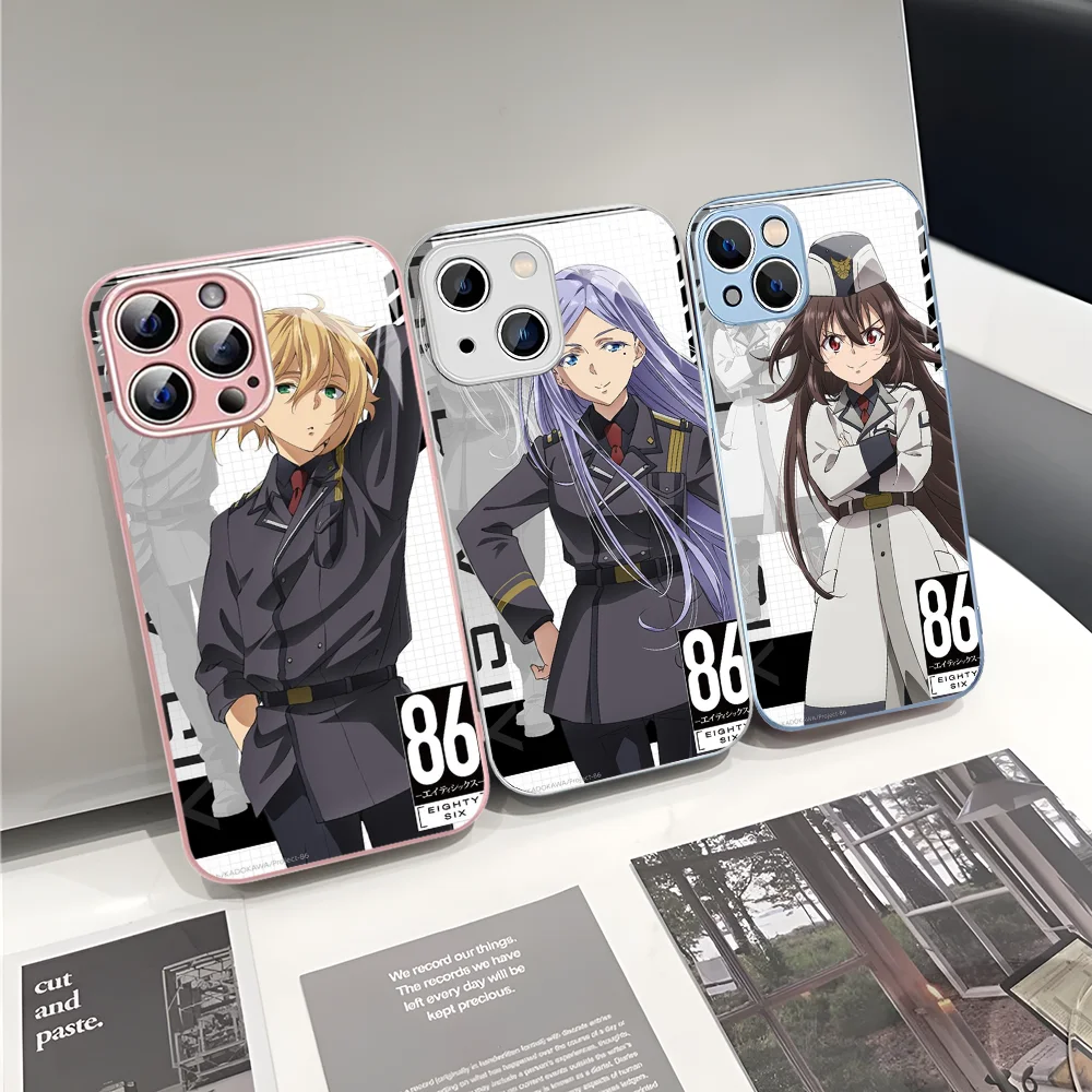 86 Eighty Six Anime Phone Case Tempered Glass For Iphone 14 13 12 11 Pro Mini XS MAX 14Plus X XS XR Cover