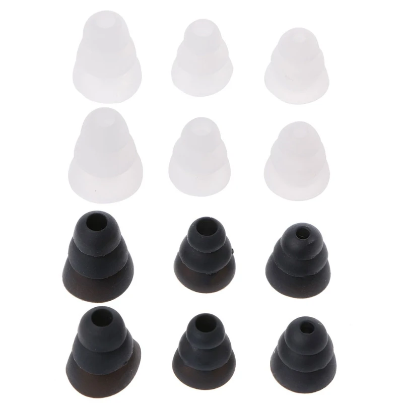 3 Pairs/ 1 Set S/M/L Three-Layer Silicone Replacement Ear Tips Earbuds For In-Ear Earphone Mini Earpiece Ear Tips