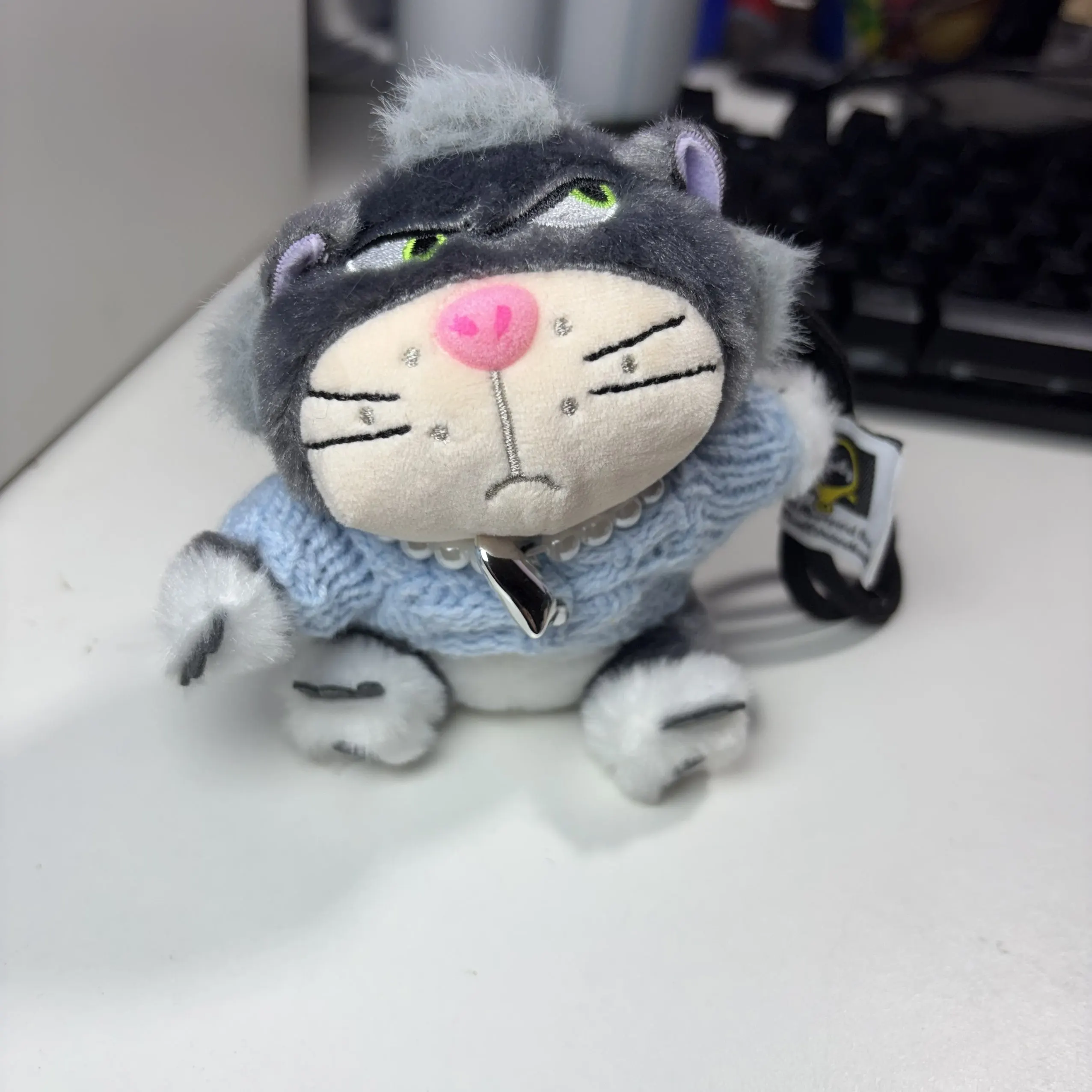 Movie  Cheshire 10cm Lucifer Burger Fries Plush Pendant Toy Keychain Backpack Pendant Friend Holiday Girl Birthday Gift view 5