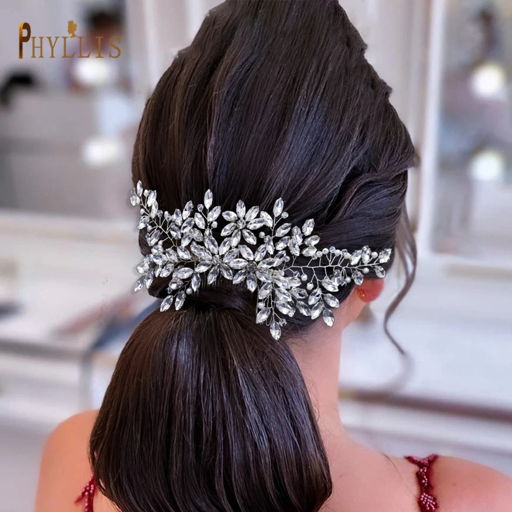 A488 casamento artesanal pentes de cabelo rhinestone nupcial acessórios para o cabelo feminino headpiece senhoras jóias de cabelo festa luxo