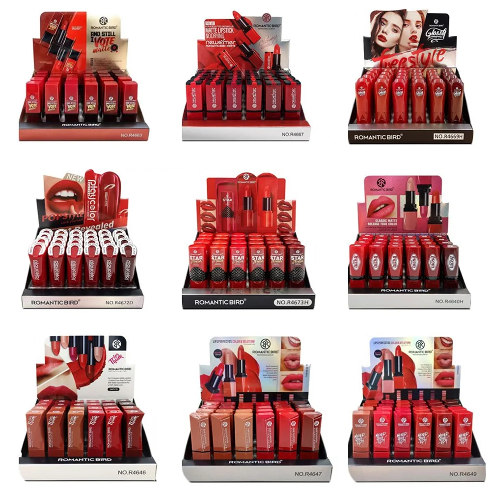 24Pcs Matte Lipstick Pack Set 12 Colors 24 Hour Long-lasting Waterproof Velvet Lip Stick for Girls and Women