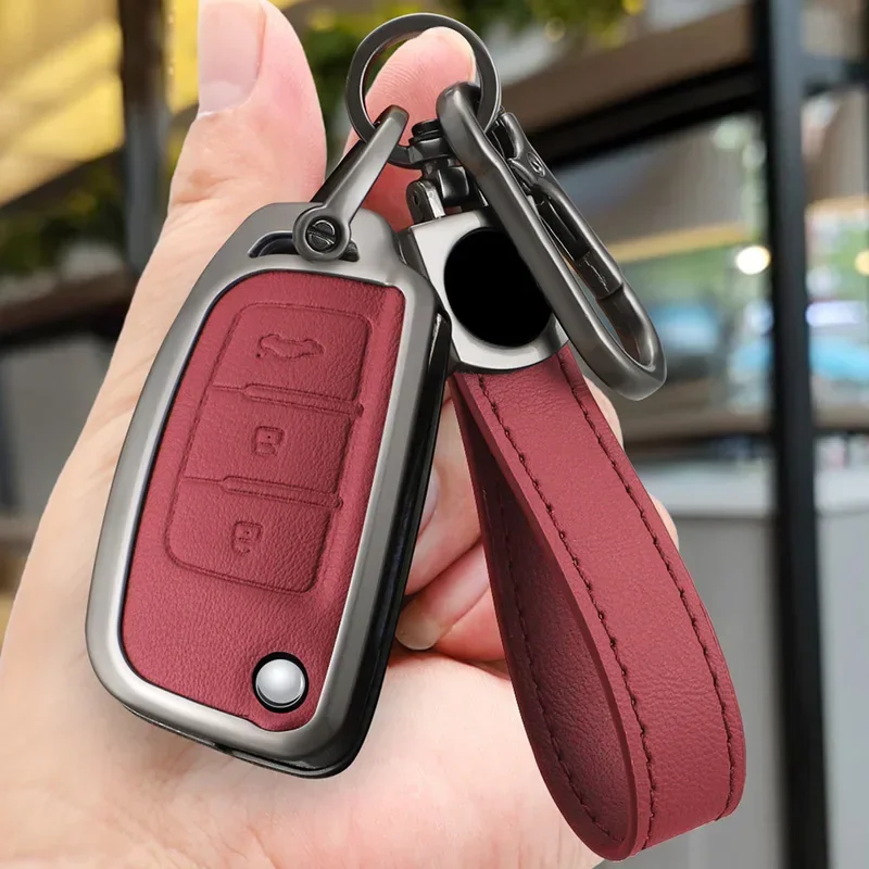 Alloy Folding Remote Car Key Case Cover For Geely Emgrand EU 7 EC7 EC715 EC718 EC7-RV EC715 EC718-RV GC5 GC6 EC8 SL Keychain