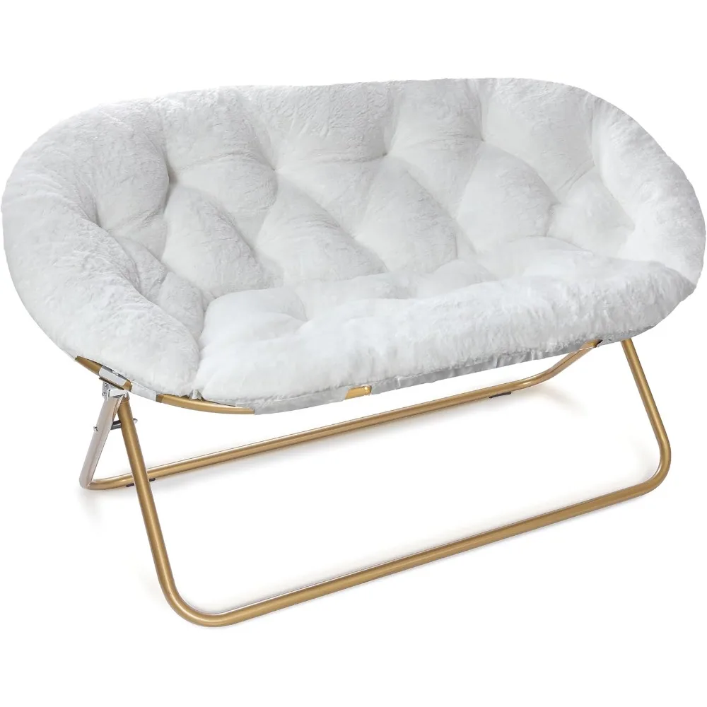 

Double Cozy Chair/Faux Fur Saucer Chair for Bedroom/X-Large Loveseat,