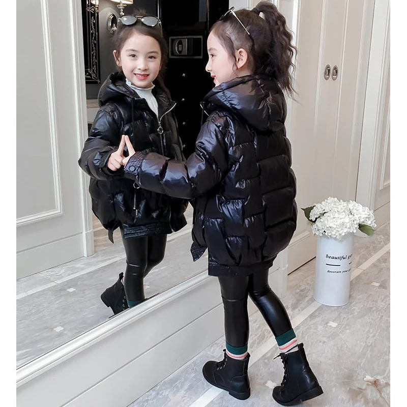 4-14 Years Big Girls Coat Keep Warm Winter Jacket For Girls Fashion Hooded Children Outerwear Clothing Teen Kids Parkas Snowsuit