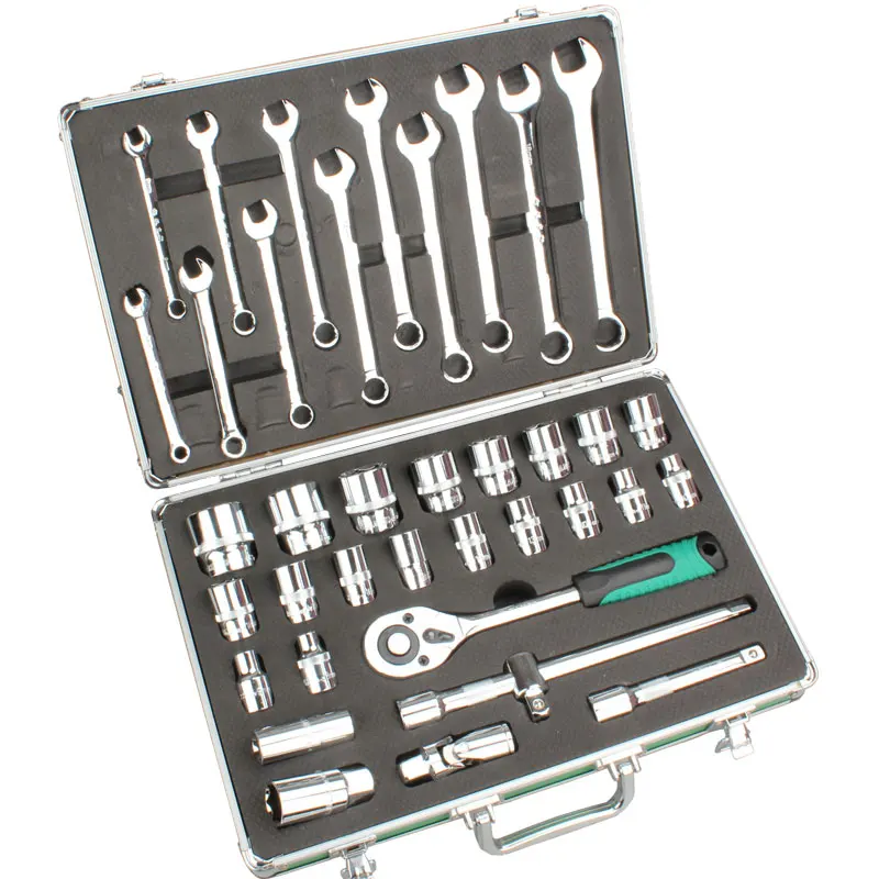 

~32-Piece Sleeve Set Ratchet Sleeve Wrench Set Auto Repair Sleeve Tool Plum Blossom Open Wrench