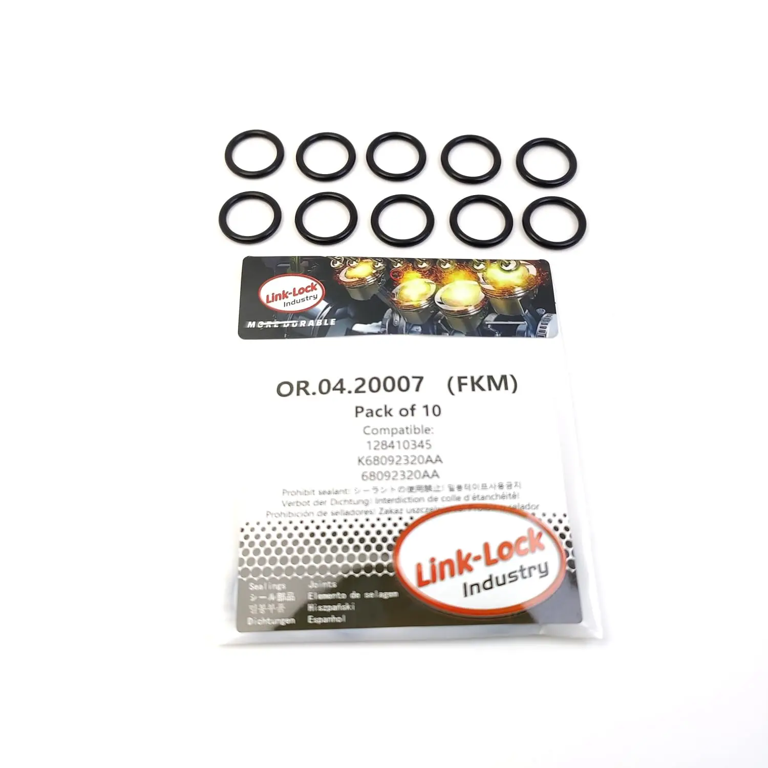 

LINK-LOCK 10PCS OR.04.20007 FKM Viton Sealing O-Ring Kit of Transmission Input Shaft Gear 128410345 K68092320AA 68092320AA for B