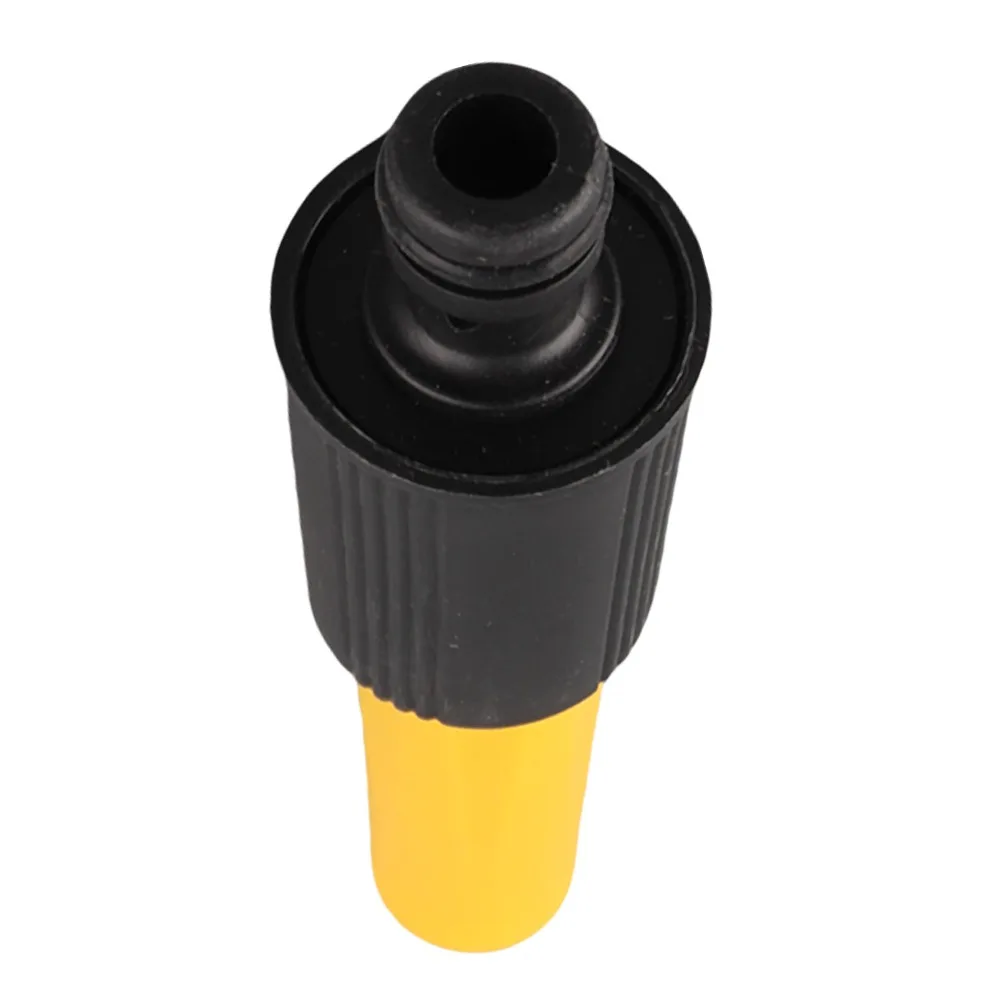 5pcs Plastic High Pressure Hose Nozzle Yellow Black Quick Connect Design Garden Irrigation Tool 1/2 Inch Connector