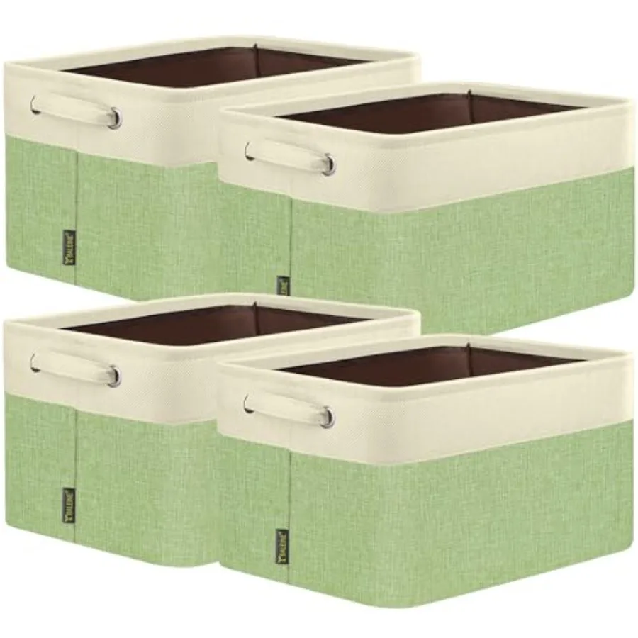 

4 Pack Fabric Closet Storage Bins for Shelves, Linen Closet Organizers and Storage, Decorative Baskets for Organizing, Shelf, C