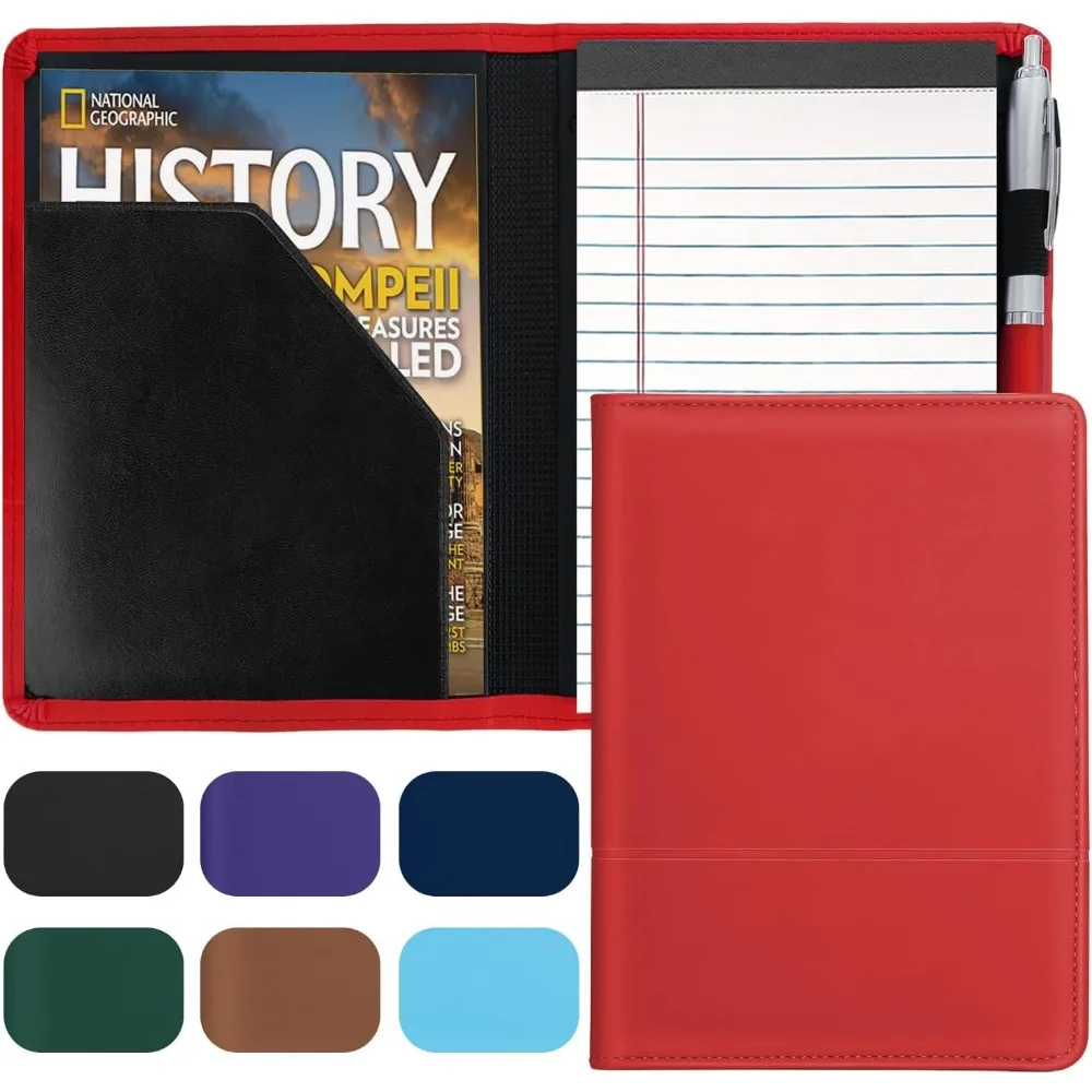 

Папка для паполио/портфолио, мини-переплет для бумаги Padfolio 5 x 8, учебный блокнот для письма, папка-органайзер для документов формата А5 для мужчин и женщин, R