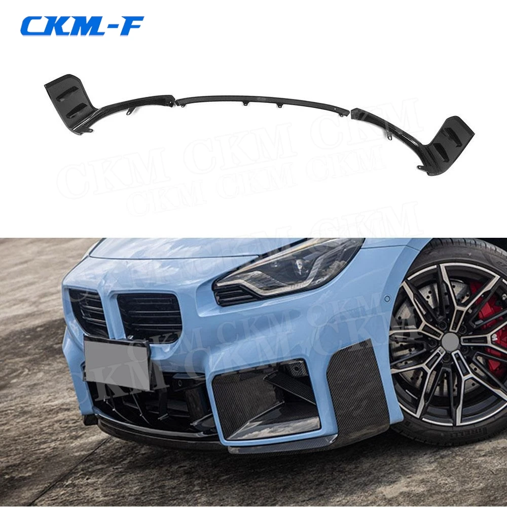 

Dry Carbon Fiber Front Bumper Lip Chin Spoiler for BMW 2 Series M2 G87 Coupe 2023+ FRP Black Bumper Guard Body Kits Accessories