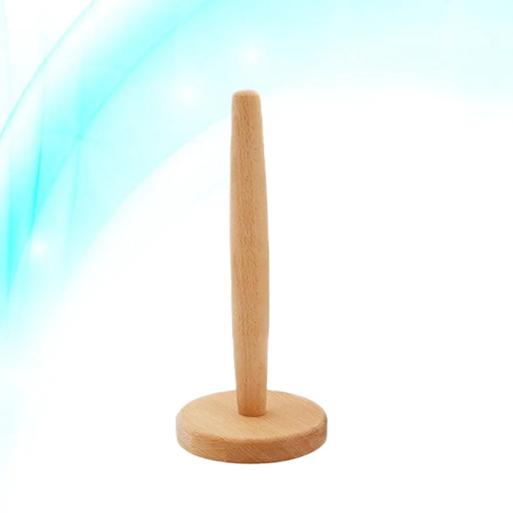 

Wood Paper Towel Holder Detachable Rust-Proof Standing Design for Kitchen Toilet Countertop Tissue Holder 12x12x32cm