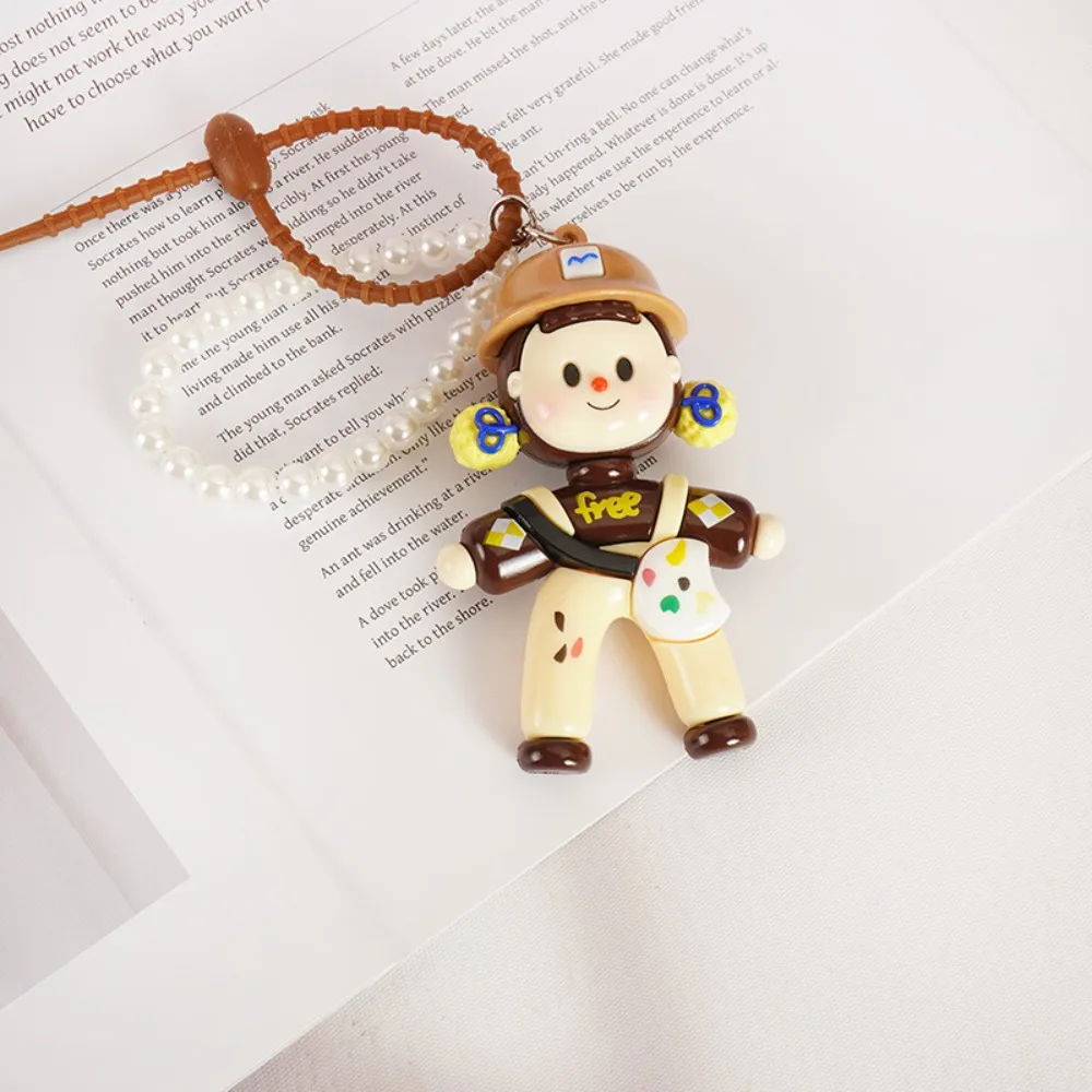 

Модный брелок с рисунком для девочек, пластиковый маленький 3D брелок для девочек с жемчужной цепочкой, сумка с подвеской, аксессуары