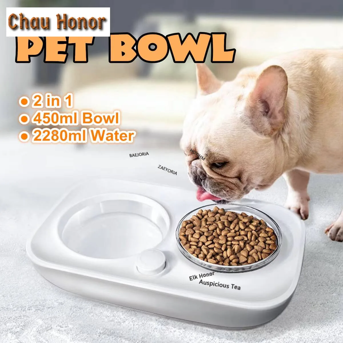 

Автоматическая кормушка-поилка 2-в-1 для собак и кошек, 2280 мл, двойная миска из АБС-пластика, станция для кормления домашних животных