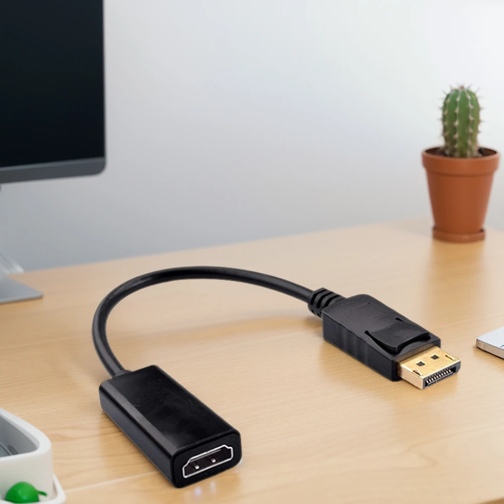 محول شاشة متوافق مع HDMI ، منفذ مطلي بالذهب ، صوت فيديو ، لينوفو ، ديل ، حصان ، وغيرها من المنفعلين ، 4K ، P ، DP