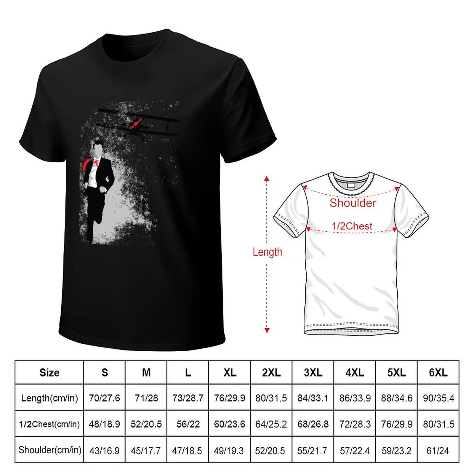 Map and Compass Cary Grant T-Shirt man t shirts high quality luxury brand T-Shirt