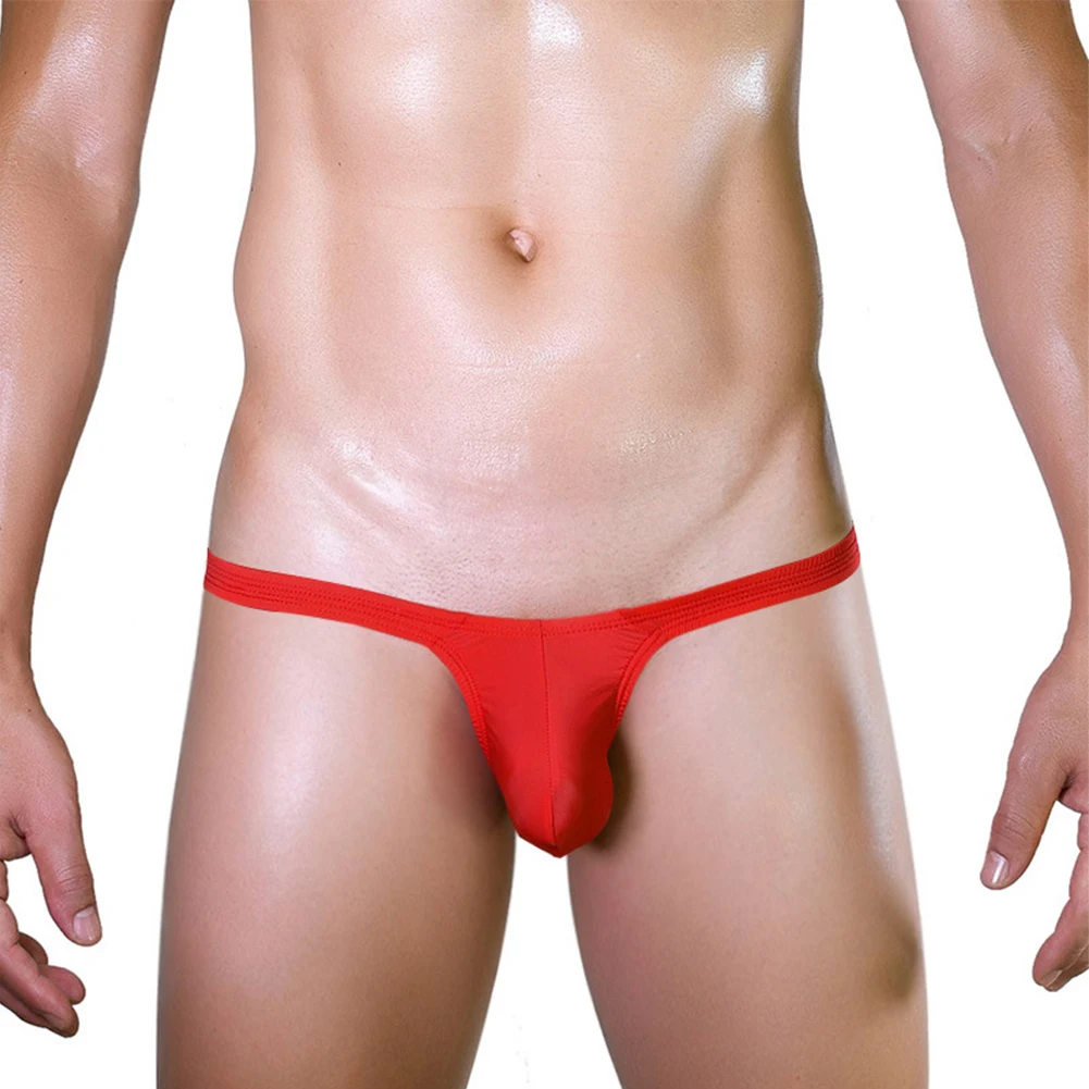 New Men Low-Rise G String Sexy Enhance Bulge Pouch Lingerie T-Back Thong Underwear Open Back Underpants Elastic Briefs Bikini