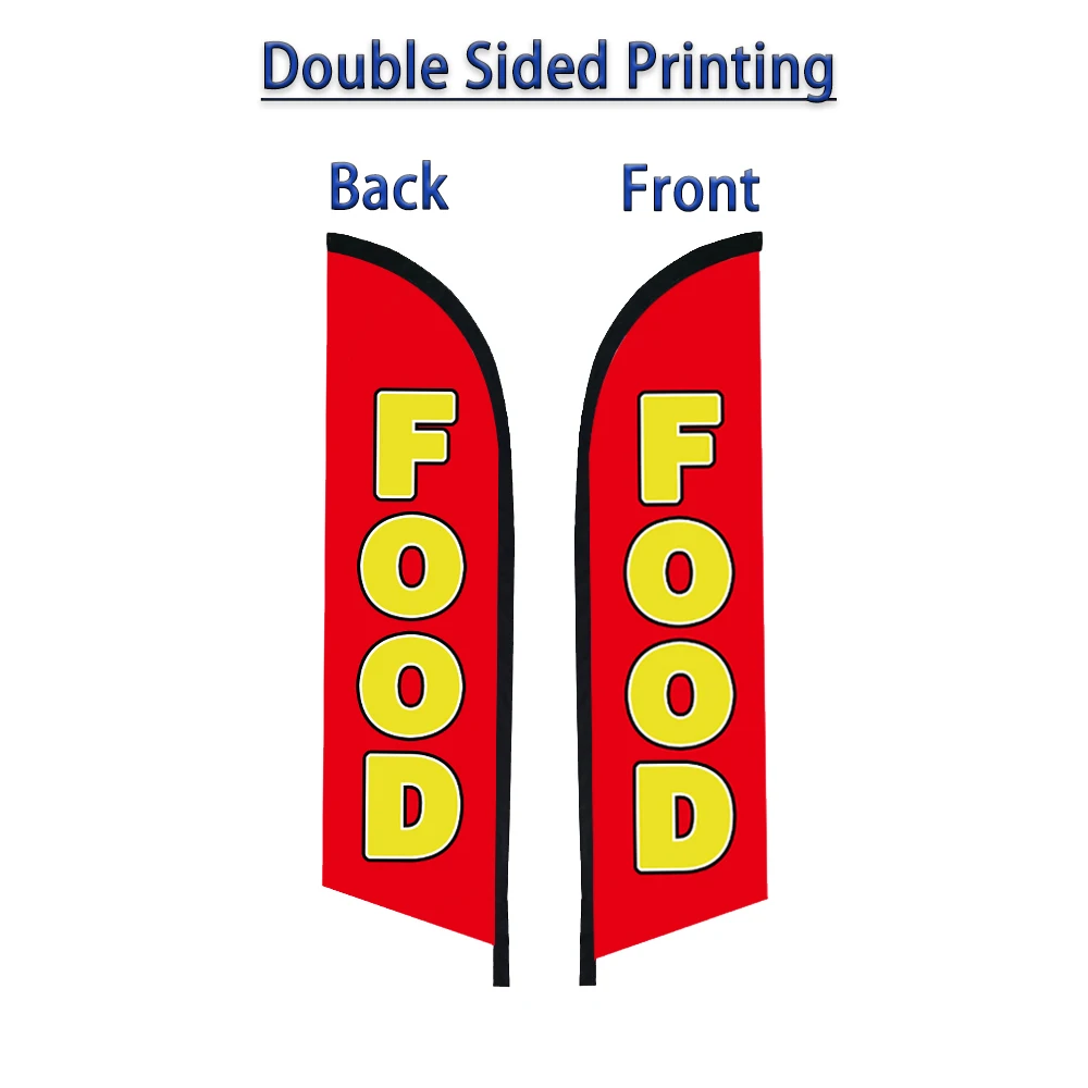 

Double Sided Feather Flag Food Banner Only Flags Without Flagpole Beach Flag Restaurant Food Delicacy Outdoor Decro