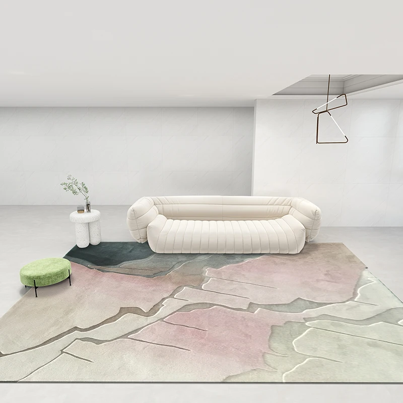 

Simple living room pink Nordic home full bedroom custom handmade pure wool carpet