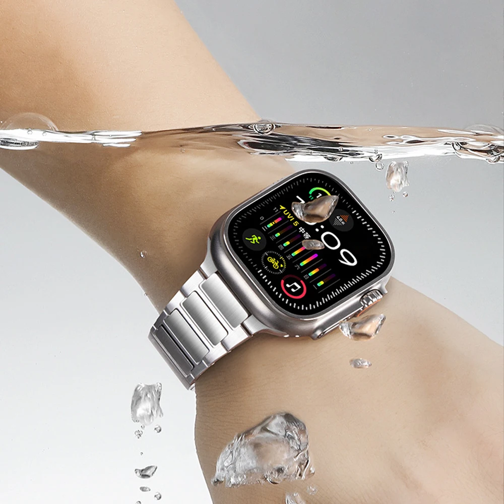 Tali Baja Tahan Karat untuk Jam Tangan Apple 49Mm Tali Ultra 2 1 Seri 10 46Mm 42Mm Tali Pas Cepat Iwatch 9 8 7 6 SE 4 5 45Mm 41 40Mm