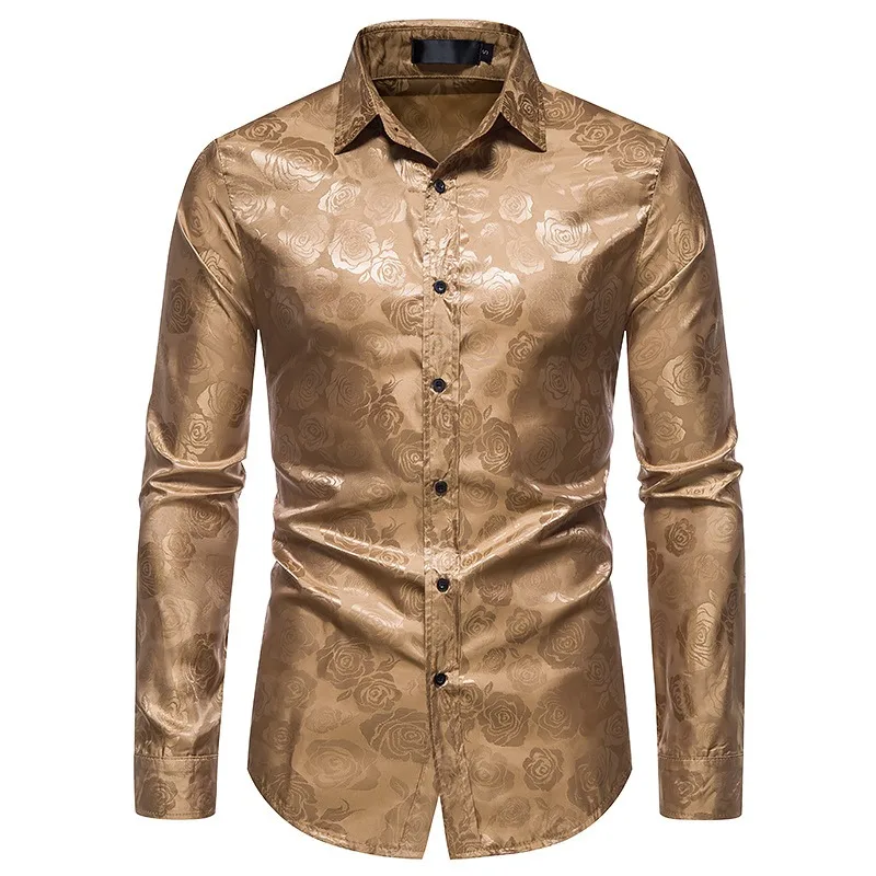 Camisa de manga larga para hombre, camisa informal holgada, versátil, a la moda, con cuello alto y diseño único, novedad de otoño, 2024