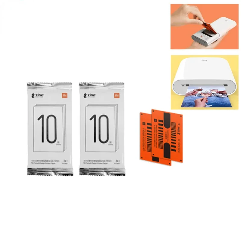 For Original Xiaomi Pocket Printer Paper ZINK Self-adhesive Photo Print Sheets for 3-inch Mini Pocket Photo Printer Only Paper