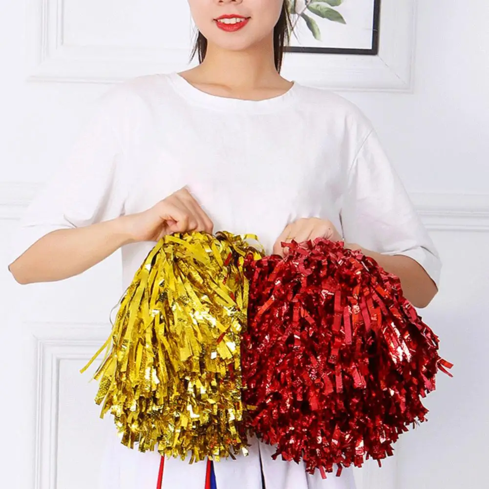 18 stücke Hand Blumen für Squads Party Bühnen feier lebendige Folie Cheerleading Pom Poms