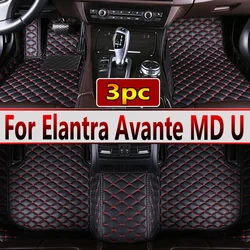 Car Floor Mats For Hyundai i35 Elantra Avante MD UD 2011~2016 Leather Mat pet Luxury Rug Auto Interior Parts  Accessories