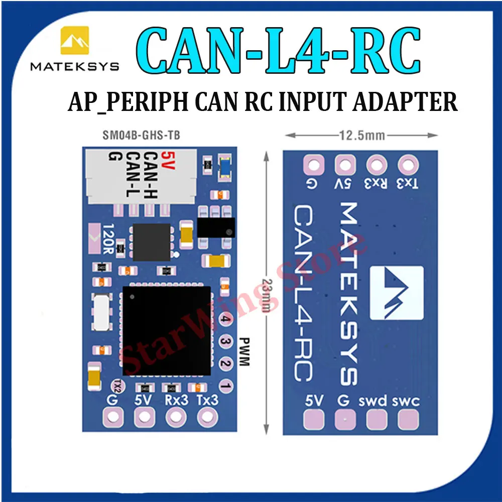 

Адаптер MATEK CAN-L4-RC STM32L431 MCU AP_PERIPH CAN для радиоуправляемых моделей самолетов