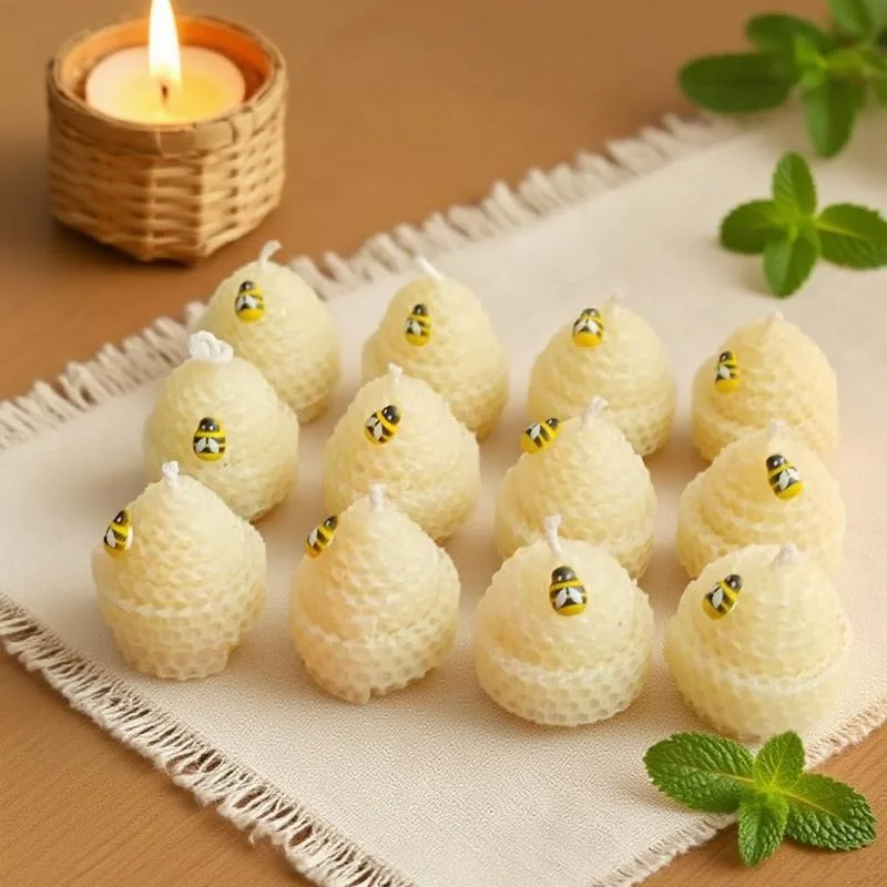 BeeswaxCandleSet 12pcs Hand-rolled White Beeswax Candles Luxury Wedding & Party Favors #PremiumScentedCandles 100% Pure Beeswax Candles Perfect Bridal & Baby Shower Gifts