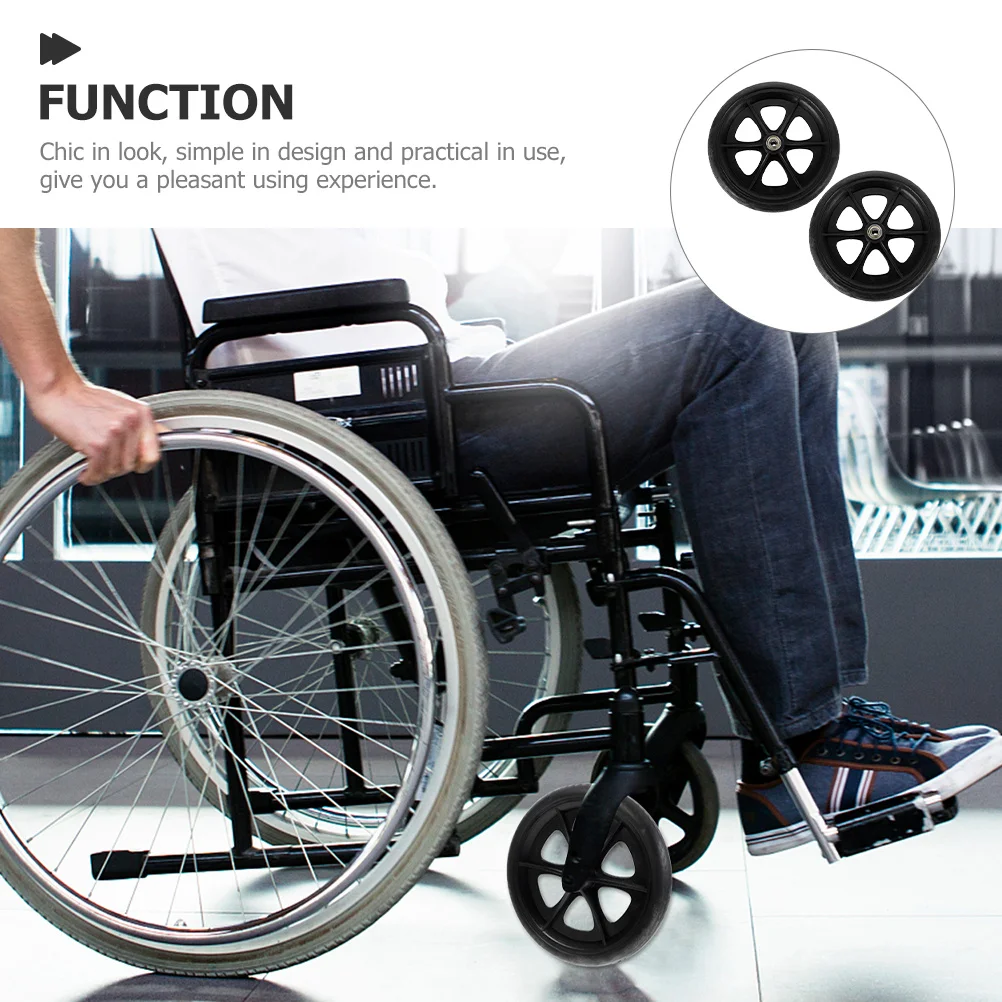 

2pcs 8 Inch Front Wheel Universal Heavy Duty Replaceable Wheelchair Tires For Walkers Rollators Durable Wheel Replacement