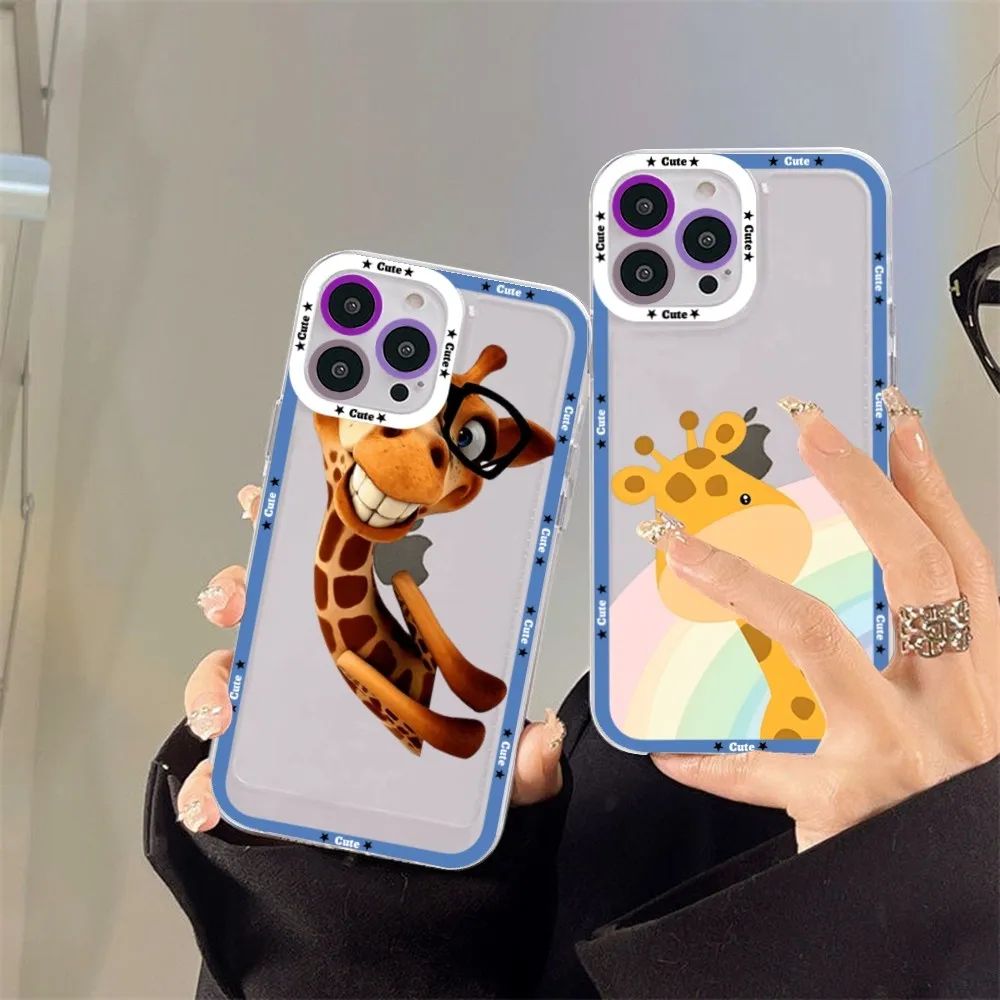 Cute Cartoon Animal Giraffe Phone Case For Redmi 7 8 9 A For Redmi Note 5 7 8 9 10 11 Pro Max 4G 5G Funfas