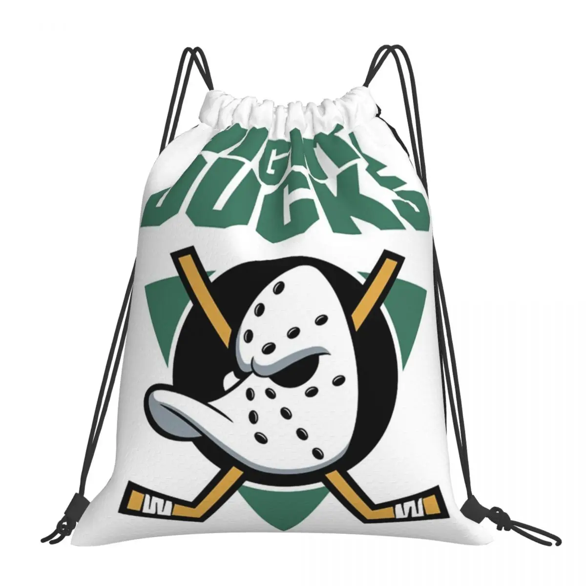 D2 The Mighty Ducks (Low Key Team USA) Backpacks Drawstring Bags Drawstring Bundle Pocket Sports Bag Book Bags For Man Woman