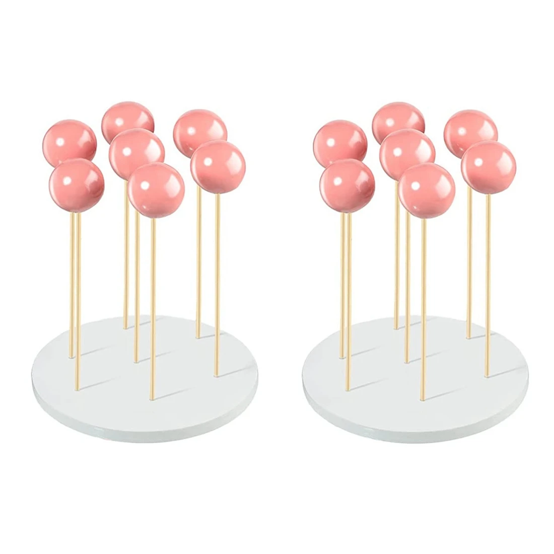 2 Pack Cake Stand - 7 Hole Lollipop Holder Display Round Candy or Sucker Stand for Wedding, Birthday Party