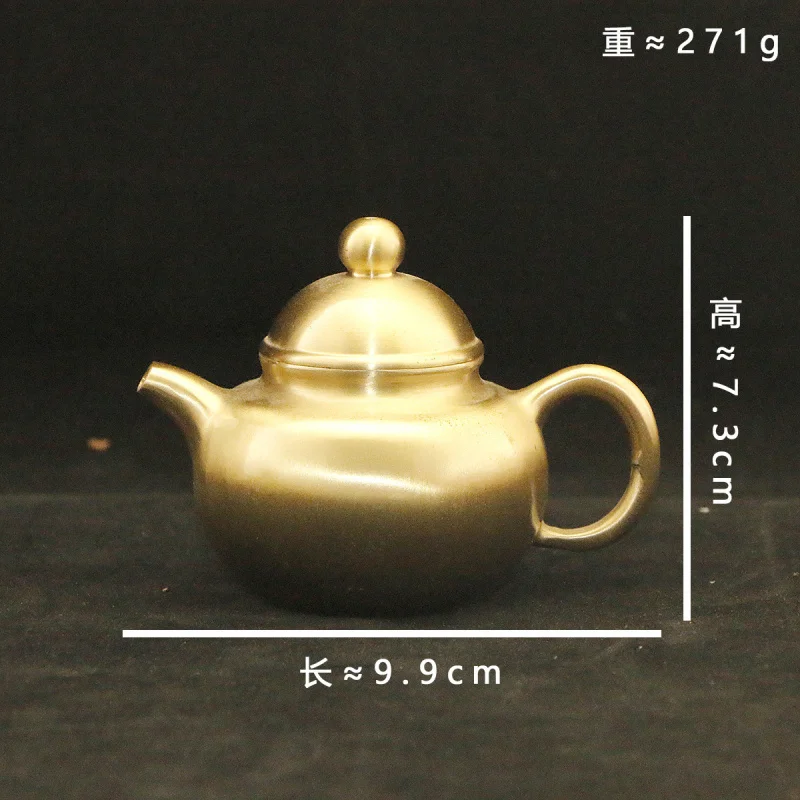 Brass Dragon and Phoenix Copper Kettle Ornament Creative Chinese Style Hundred Blessings Teapot Home Desktop Decoration C