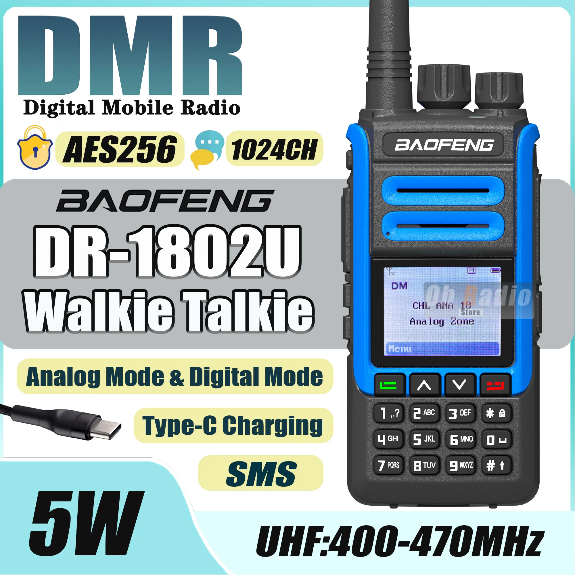 baofeng-dmr-dr-1802u-digital-walkie-talkie-aes256-encryption-usb-c-charging-400-470mhz-dual-mode-analog-1024-channel-for-camping