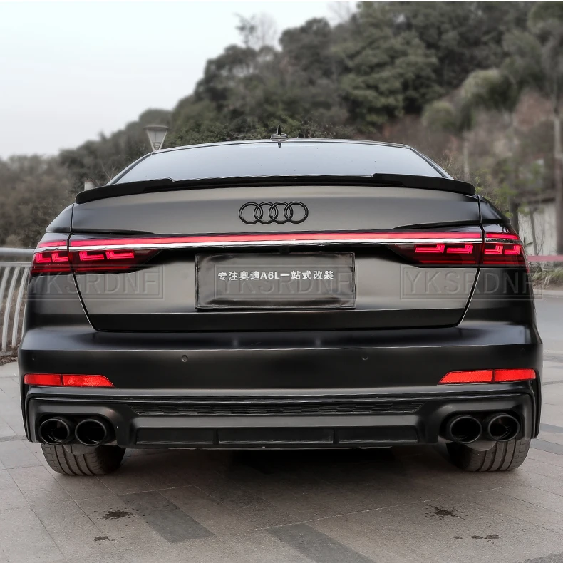 For NEW Audi A6 C8 2019 2020 2021 Spoiler High Quality ABS Car Trunk Lip Wings Tail Spoiler A6 Accessories Dedicated Decoration