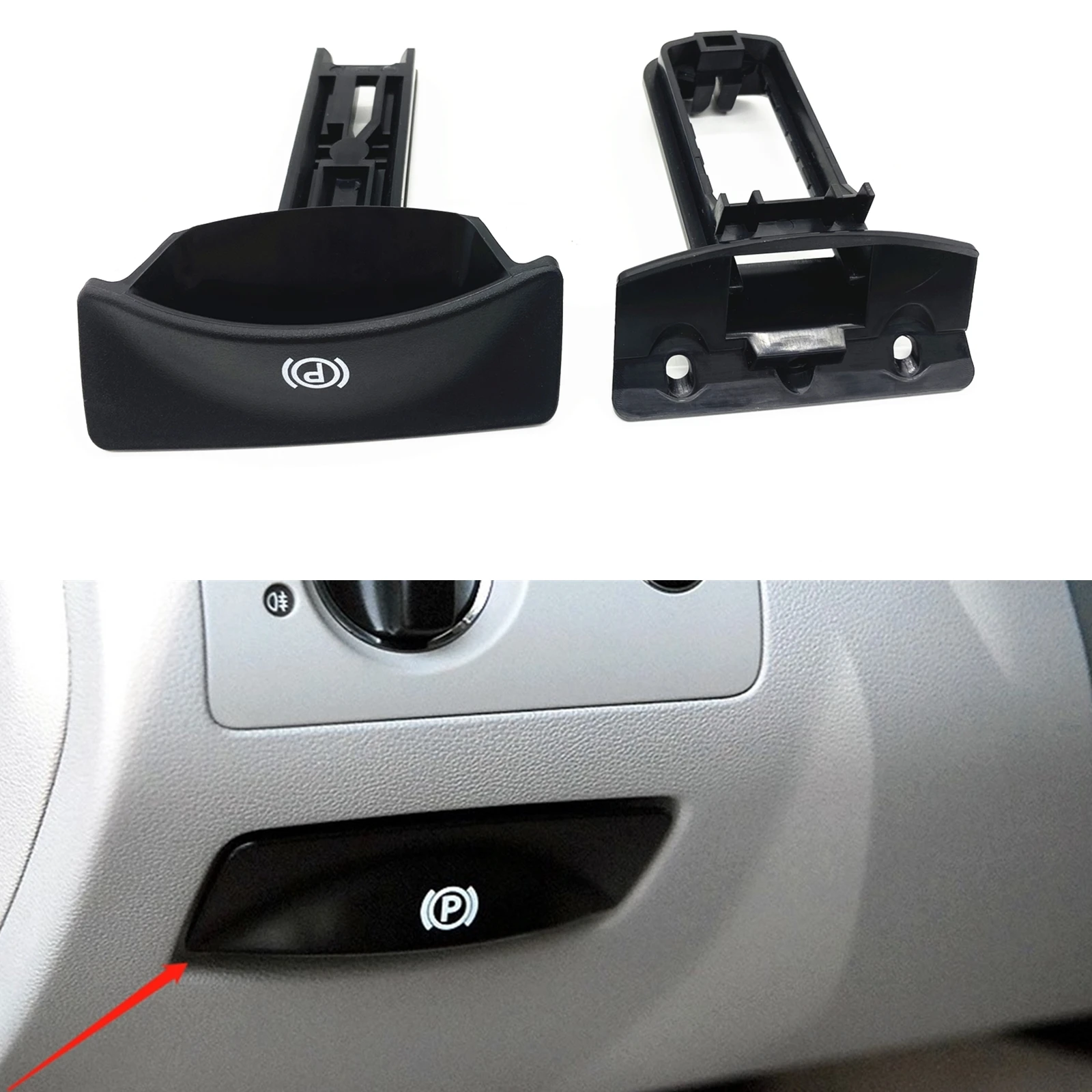 Car Parking Hand Brake Handle+Base Kit For Mercedes Benz W164 GL320 GL350 GL450 1644270020 Black Handbracke Handlebar Knob Cover