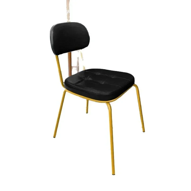 Light luxury retro dining chair wrought iron soft bag negotiation chair for home use