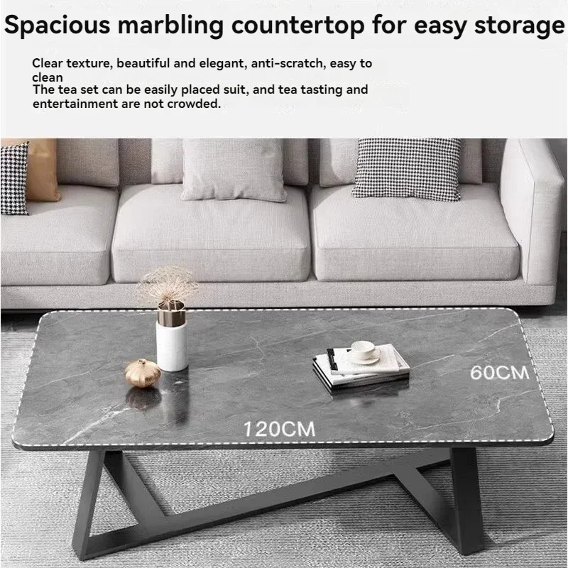 Tea Table Italian Style Light Luxury Home Living Room Sofa Tea Table Minimalist Marble Patterned Small Low Table Small Apartment