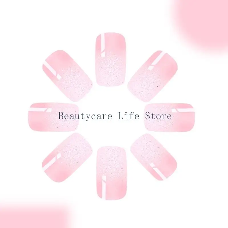 652c 24 piezas cuadradas prensa cuadrada en uña con brillos diseños polvo accesorios uñas uñas acrílicas para y